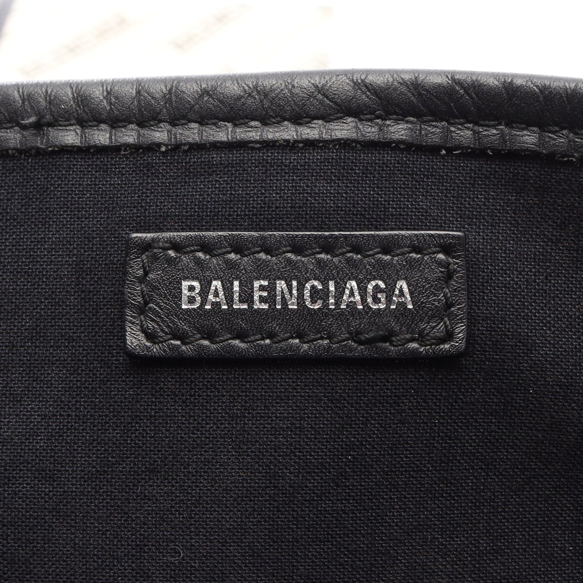 NAVY CABAS S ネイビーカバ ハンドバッグ トートバッグ キャンバス レザー アイボリー ブラック バレンシアガ バッグ BALENCIAGA