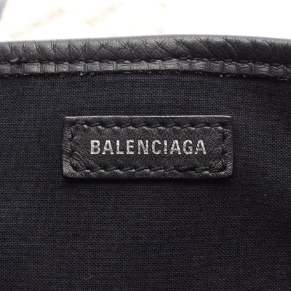 NAVY CABAS S ネイビーカバ ハンドバッグ トートバッグ キャンバス レザー アイボリー ブラック バレンシアガ バッグ BALENCIAGA