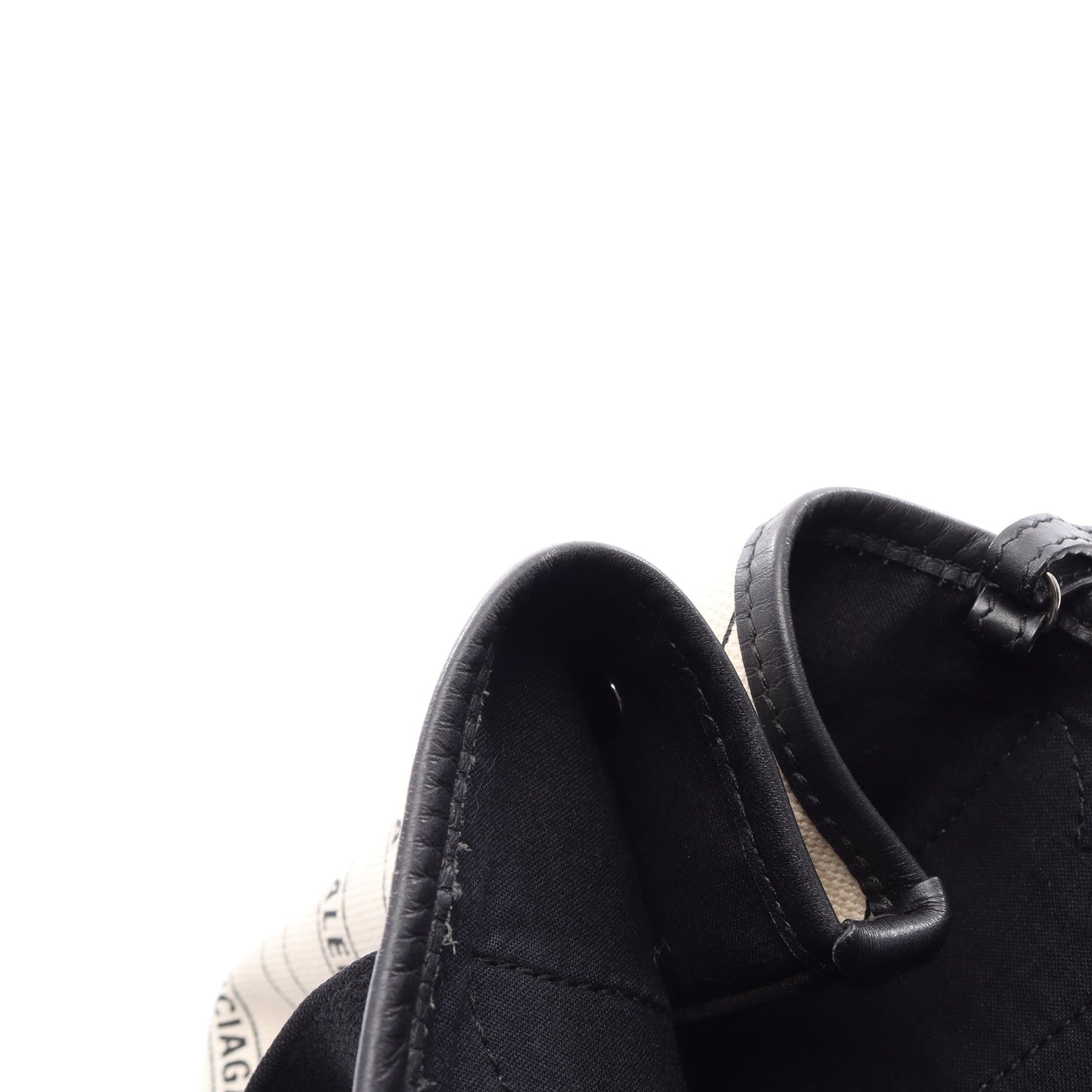 NAVY CABAS S ネイビーカバ ハンドバッグ トートバッグ キャンバス レザー アイボリー ブラック バレンシアガ バッグ BALENCIAGA
