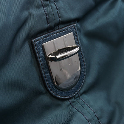 TESSUTO + VITELLO ワンショルダーバッグ ナイロン レザー ブルーグリーン プラダ バッグ PRADA