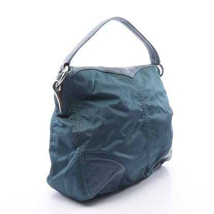 TESSUTO + VITELLO ワンショルダーバッグ ナイロン レザー ブルーグリーン プラダ バッグ PRADA