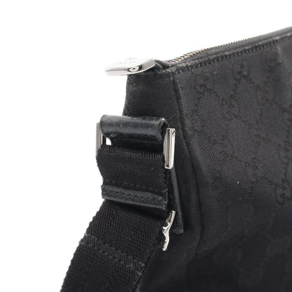 GGキャンバス ショルダーバッグ キャンバス レザー ブラック グッチ バッグ GUCCI