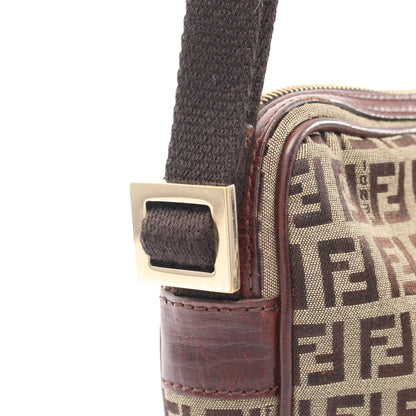 ズッキーノ ショルダーバッグ キャンバス レザー ベージュ ブラウン フェンディ バッグ FENDI