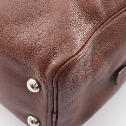 ヘリテージ ミニボストンバッグ レザー ブラウン ロエベ バッグ LOEWE