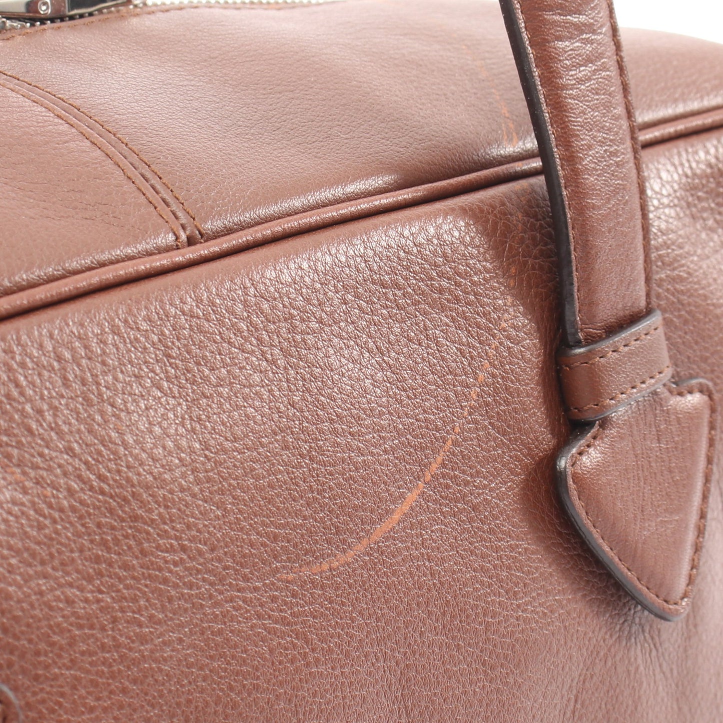 ヘリテージ ミニボストンバッグ レザー ブラウン ロエベ バッグ LOEWE
