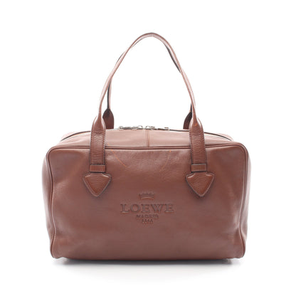 ヘリテージ ミニボストンバッグ レザー ブラウン ロエベ バッグ LOEWE