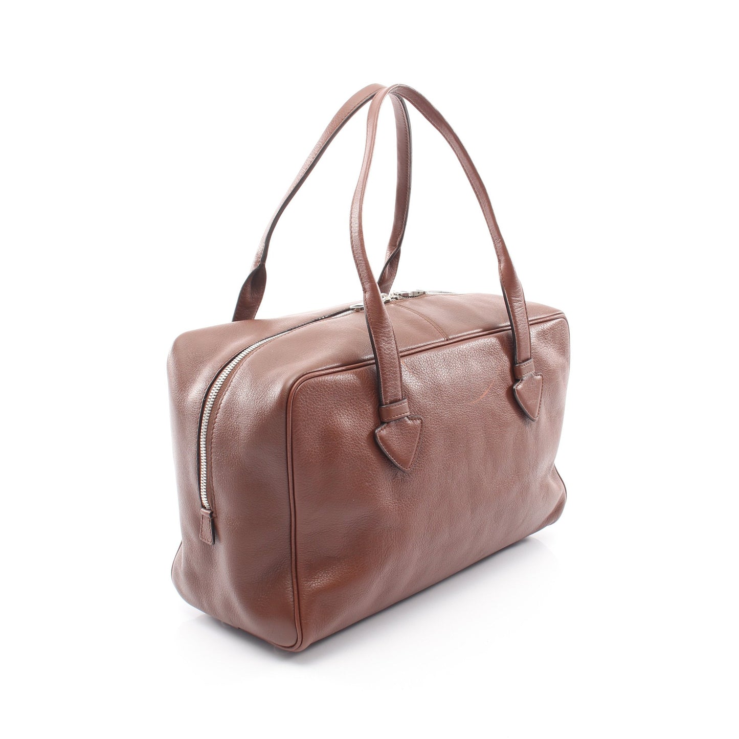 ヘリテージ ミニボストンバッグ レザー ブラウン ロエベ バッグ LOEWE
