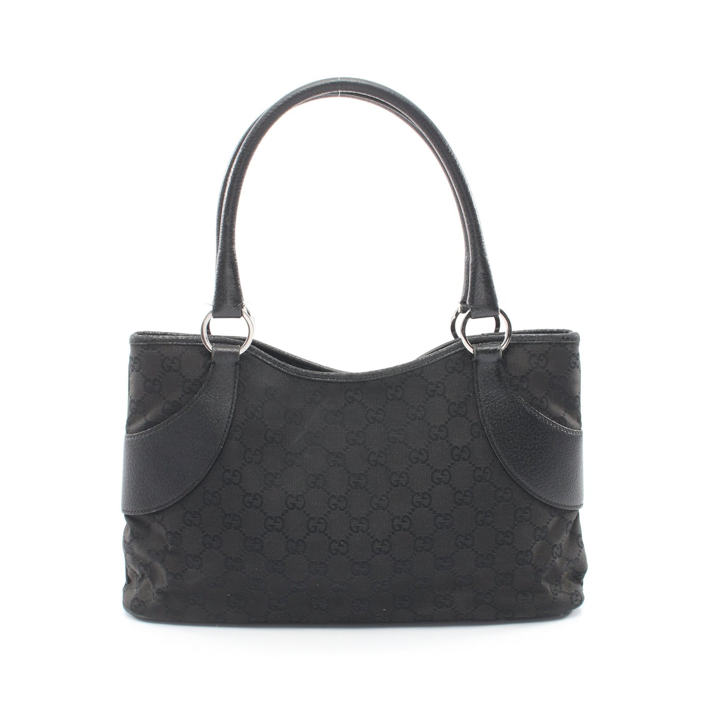 GGキャンバス ハンドバッグ トートバッグ キャンバス レザー ブラック グッチ バッグ GUCCI