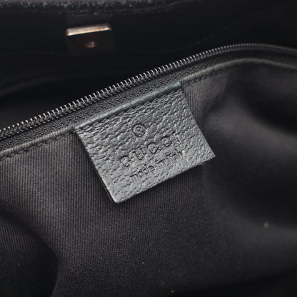 GGキャンバス ハンドバッグ トートバッグ キャンバス レザー ブラック グッチ バッグ GUCCI