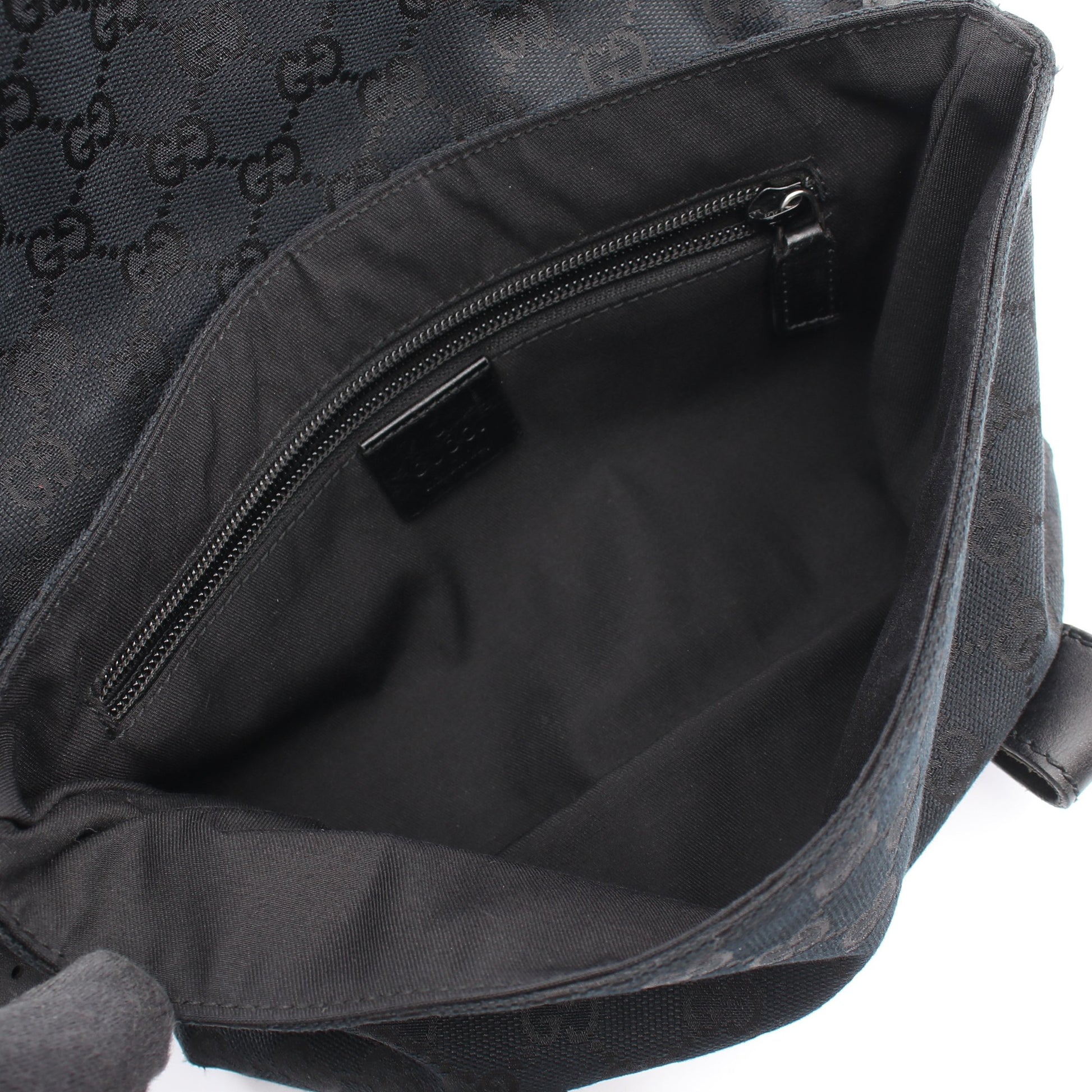 GGキャンバス ウエストバッグ ボディバッグ キャンバス レザー ブラック グッチ バッグ GUCCI