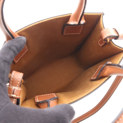 ミニ バーティカルカバ トリオンフ 2WAY ハンドバッグ PVC レザー ブラック ブラウン セリーヌ