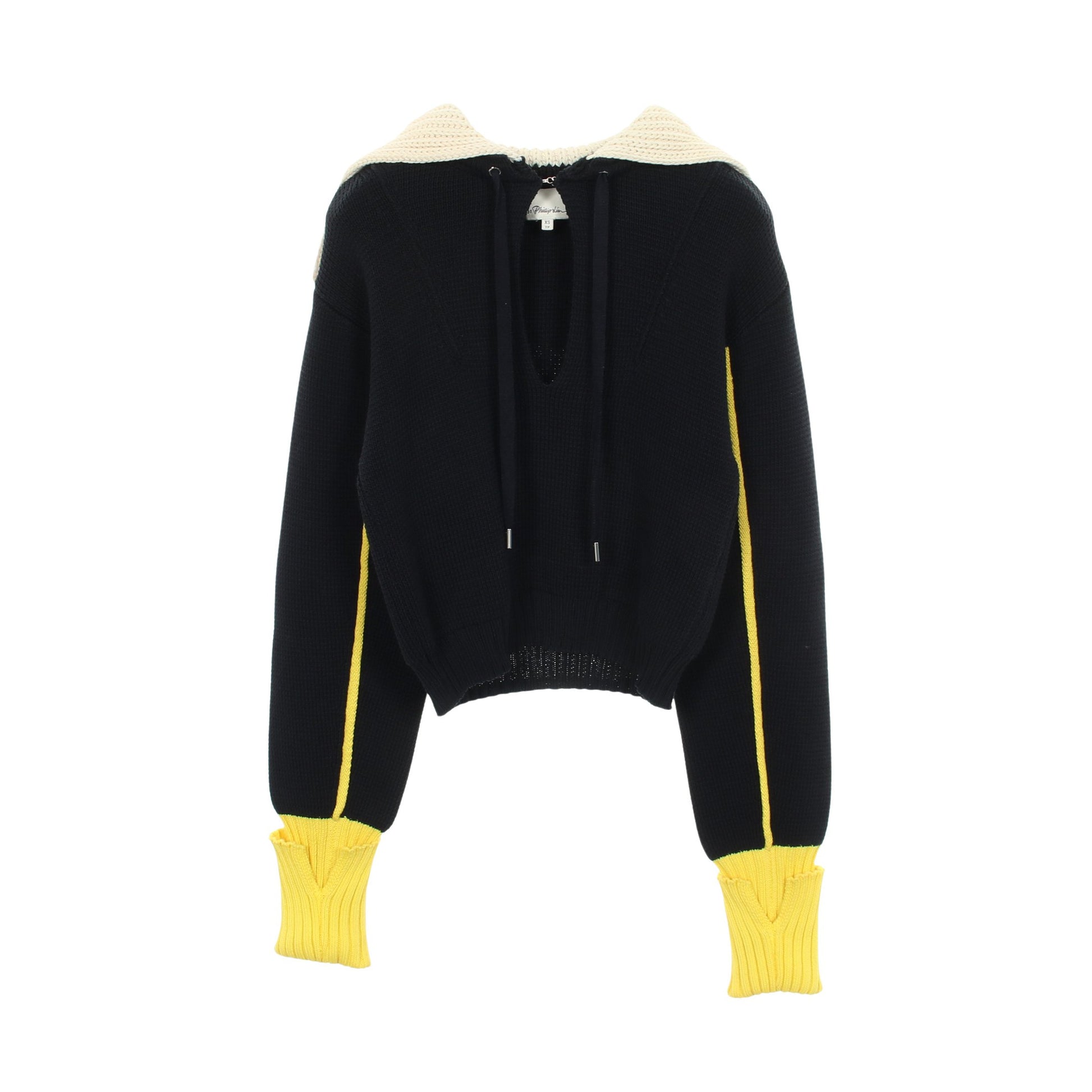 ニット 襟付き バイカラー プルオーバーパーカー コットン ネイビー スリーワンフィリップリム トップス 3.1 Phillip Lim