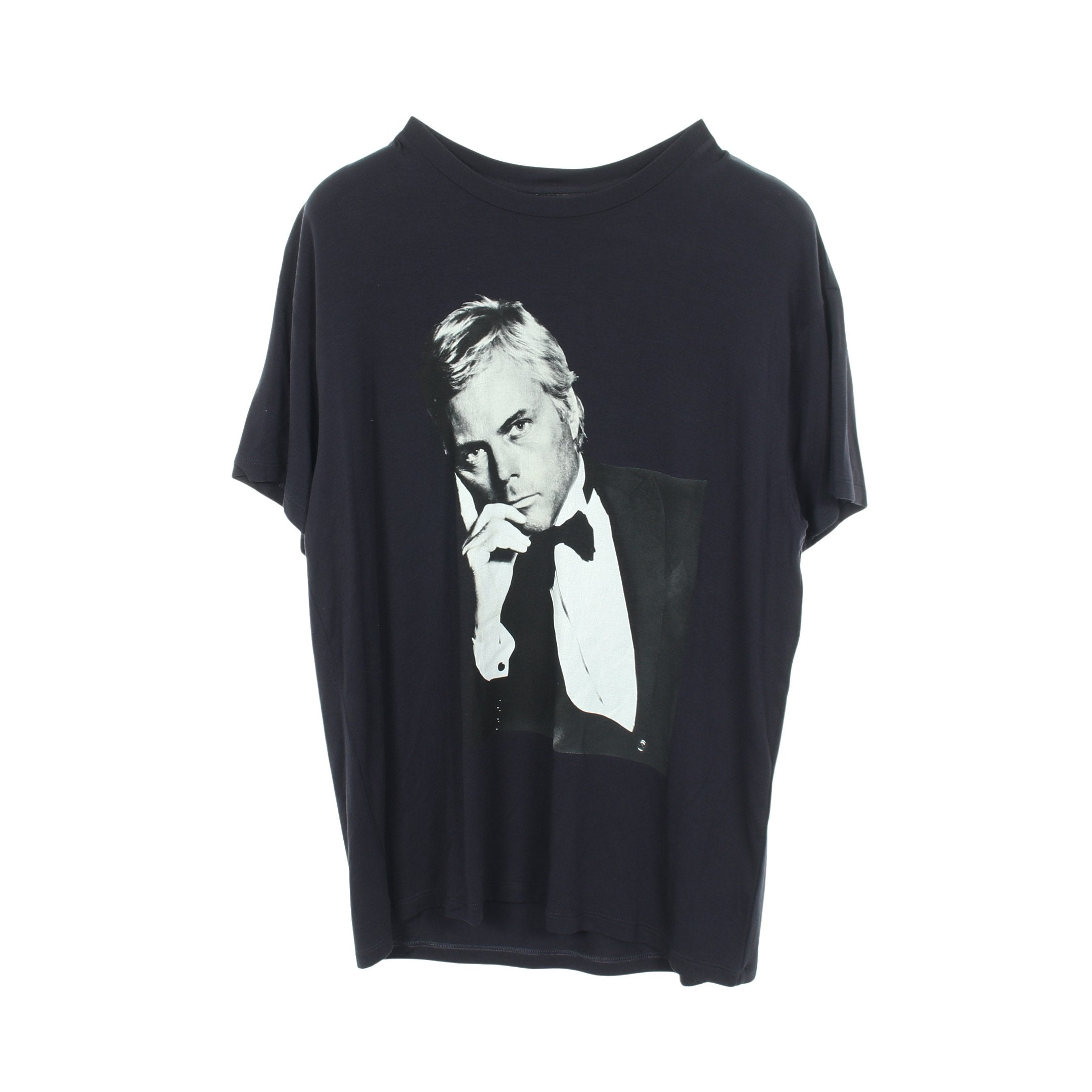 フォトグラフィック ストレッチ 半袖Tシャツ レーヨン ネイビー