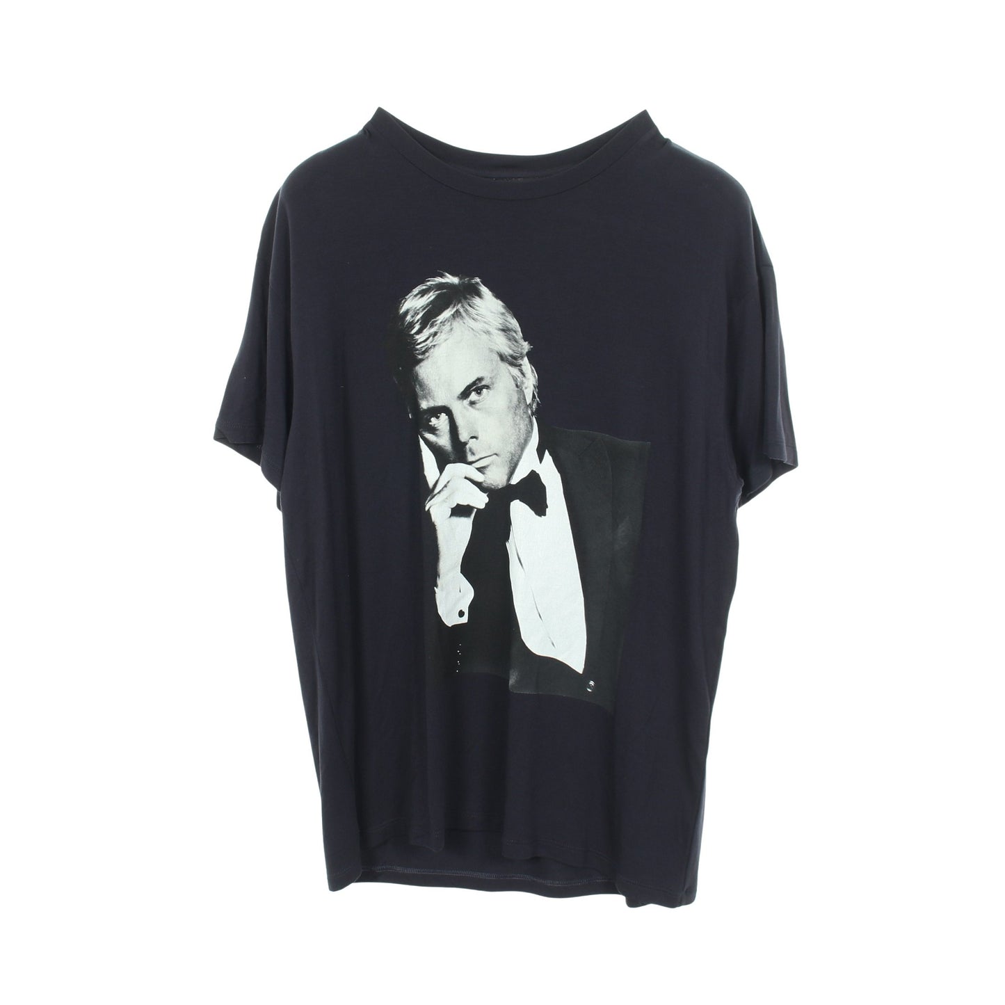フォトグラフィック ストレッチ 半袖Tシャツ レーヨン ネイビー ジョルジオアルマーニ