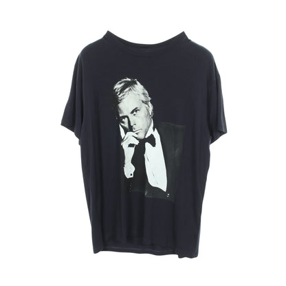 フォトグラフィック ストレッチ 半袖Tシャツ レーヨン ネイビー ジョルジオアルマーニ