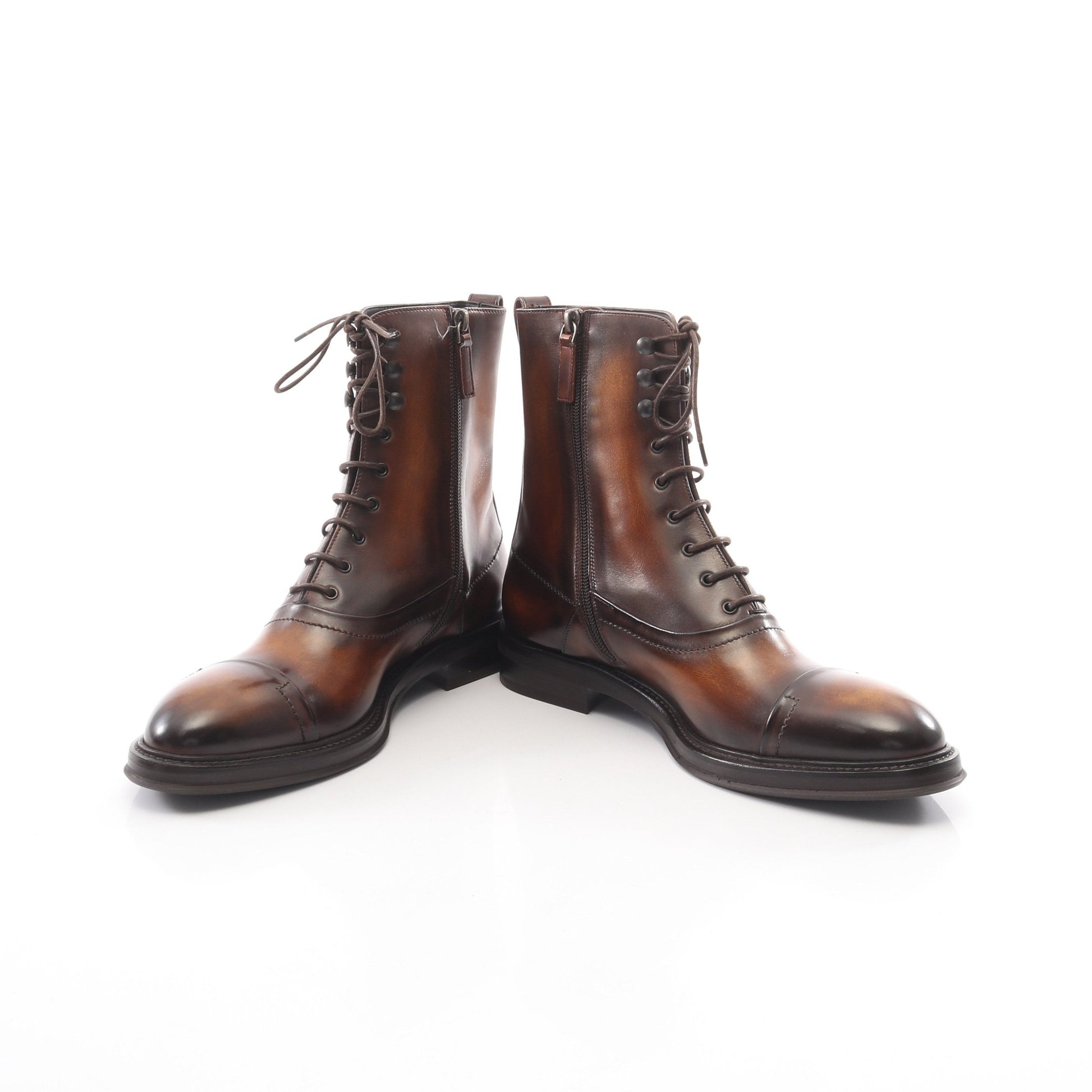 ERIS サイドジップ ブーツ レザー ブラウン ベルルッティ シューズ Berluti