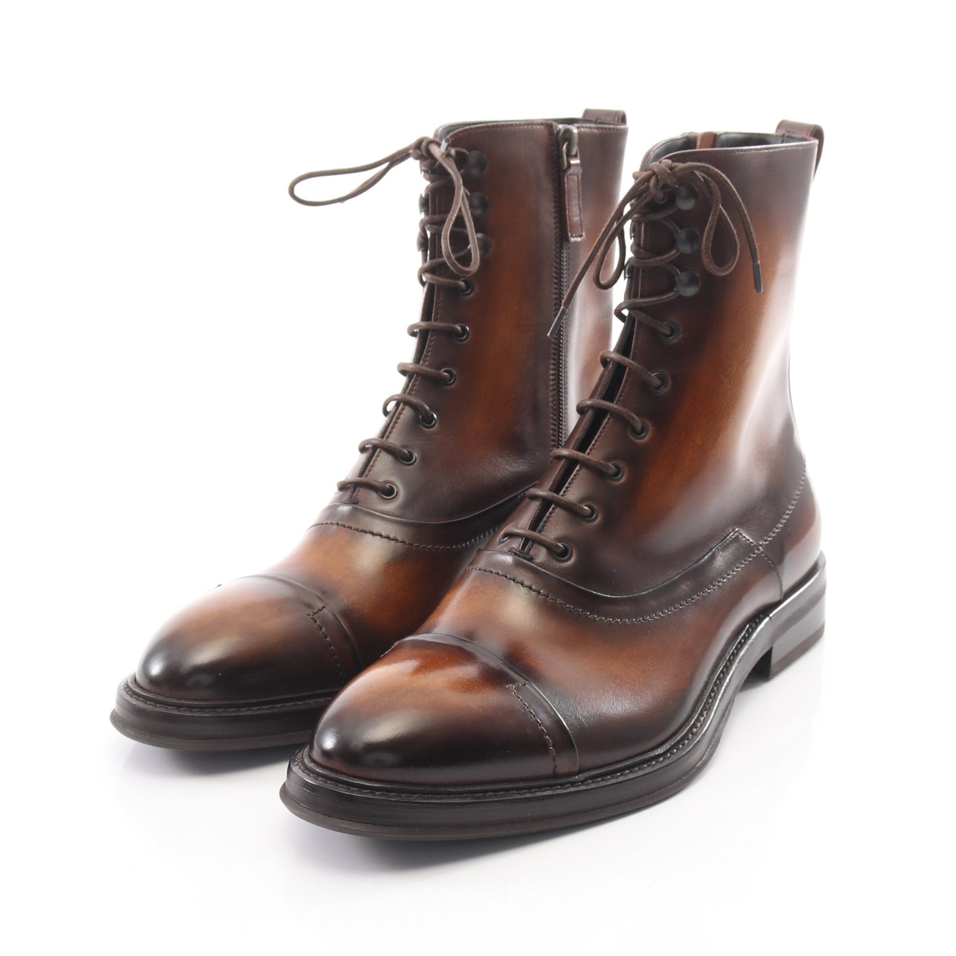 ERIS サイドジップ ブーツ レザー ブラウン ベルルッティ シューズ Berluti