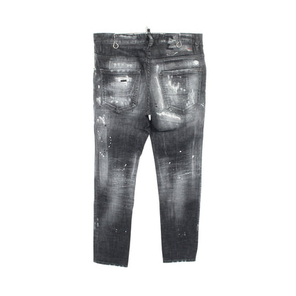 SKATER JEANS ダメージ加工 デニムパンツ コットン ダークグレー ディースクエアード