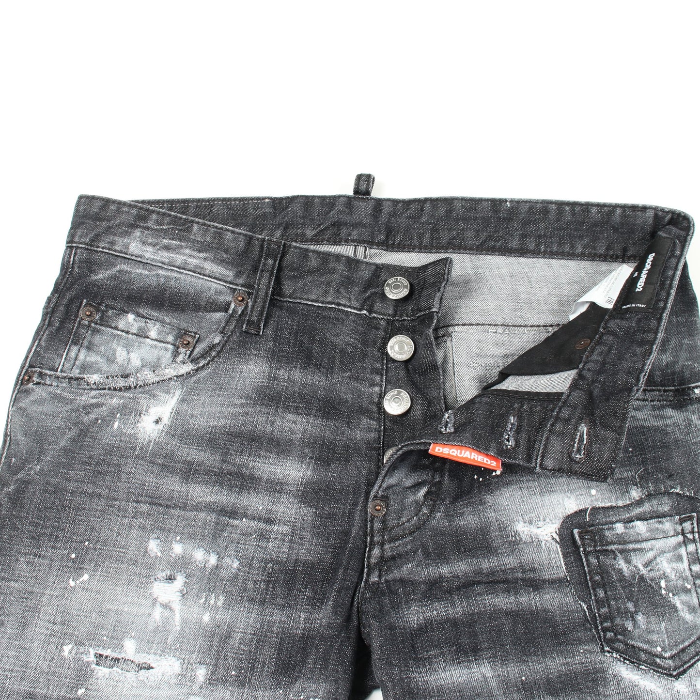 SKATER JEANS ダメージ加工 デニムパンツ コットン ダークグレー ディースクエアード