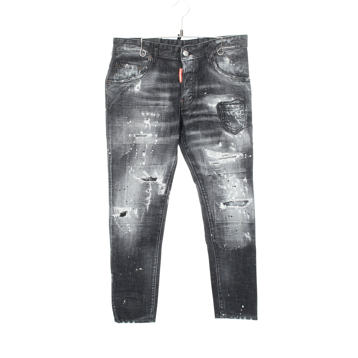 SKATER JEANS ダメージ加工 デニムパンツ コットン ダークグレー ディースクエアード