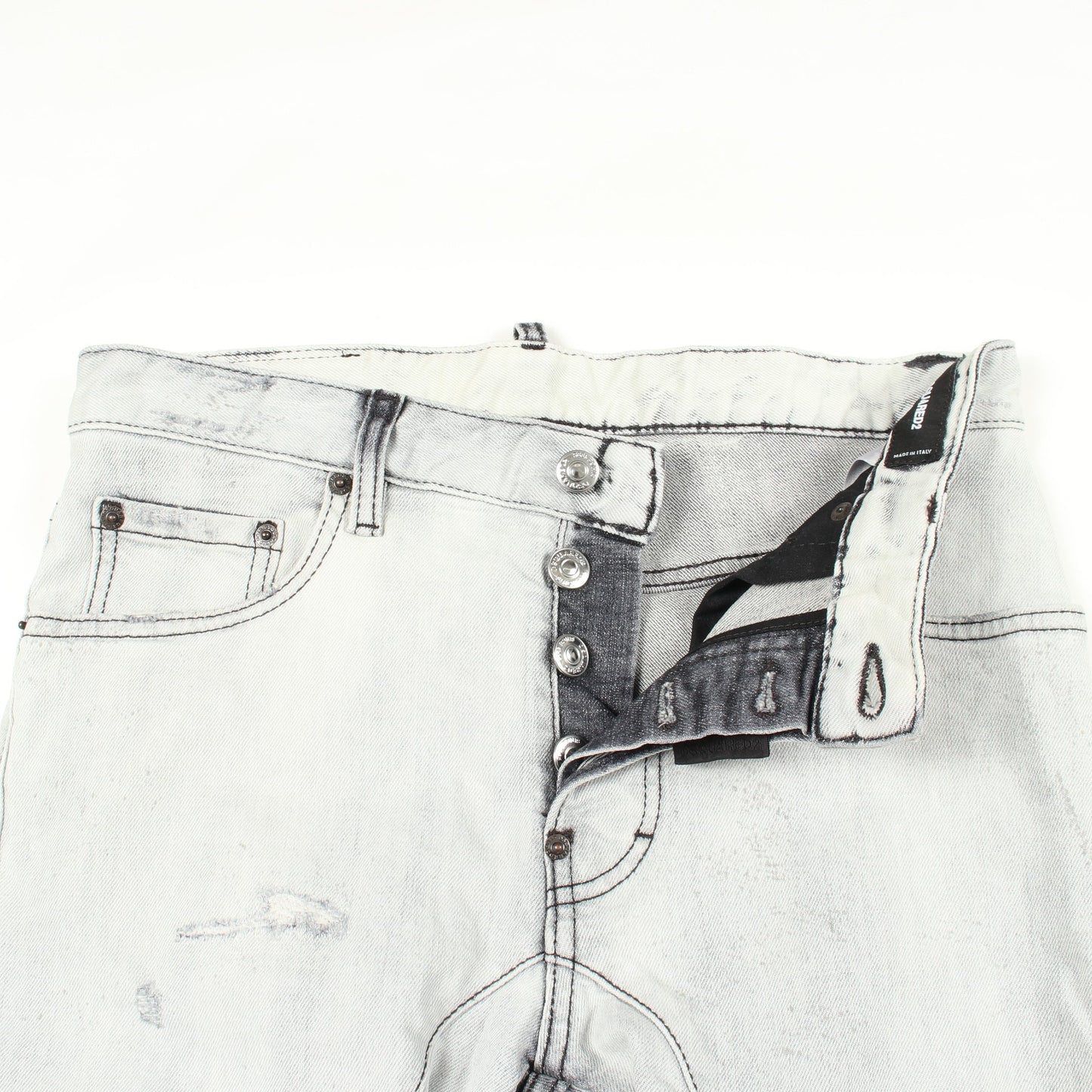 SKATER JEAN ダメージ加工 デニムパンツ コットン ライトグレー ディースクエアード