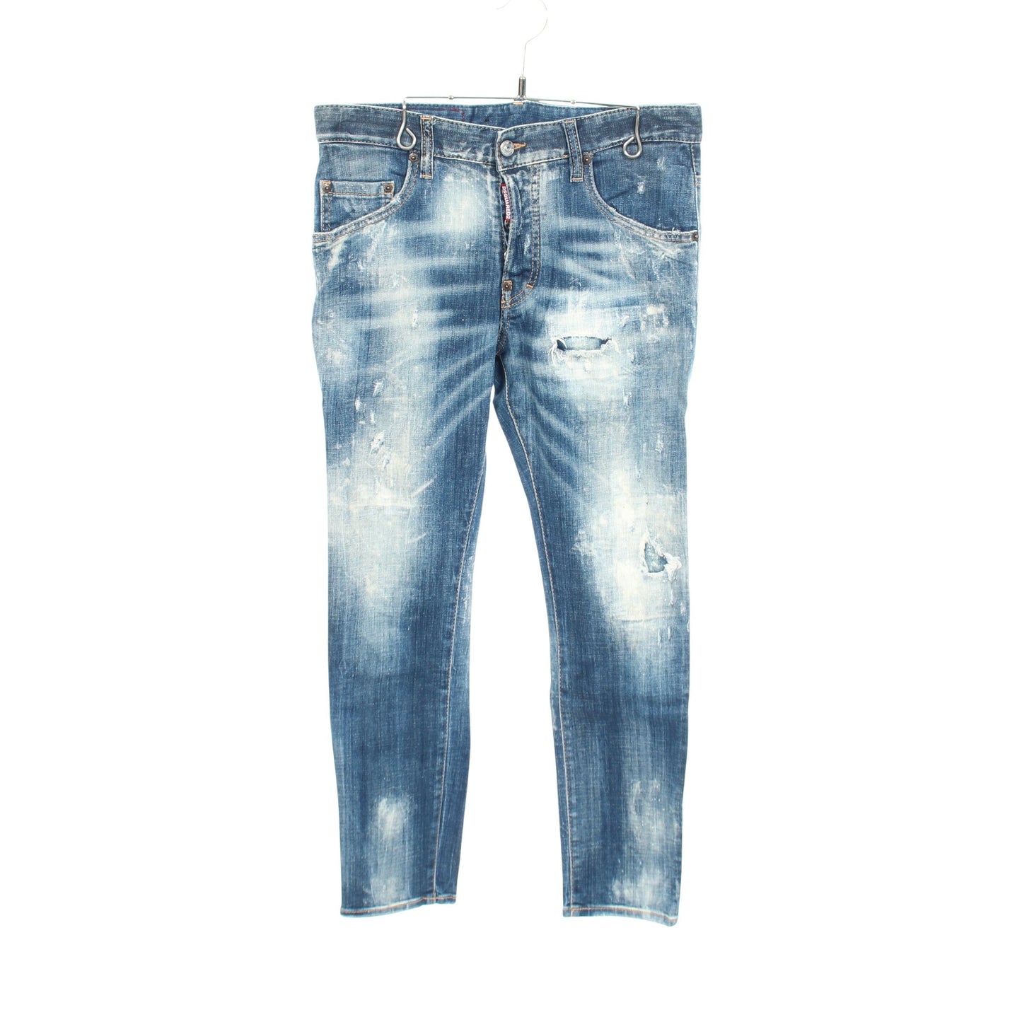 SKATER JEANS ダメージ加工 デニムパンツ コットン インディゴブルー ディースクエアード