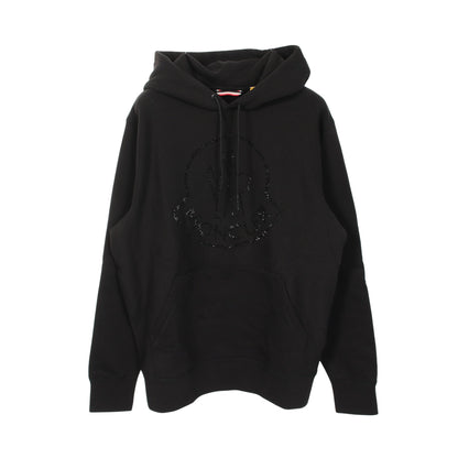 GENIUS 2 MONCLER 1952 プルオーバーパーカー コットン ラインストーン ブラック モンクレール