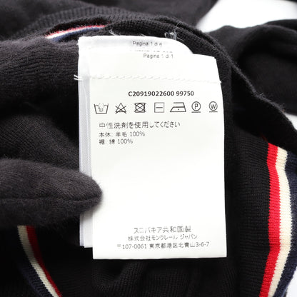 クルーネック ニット ウール コットン ブラック モンクレール