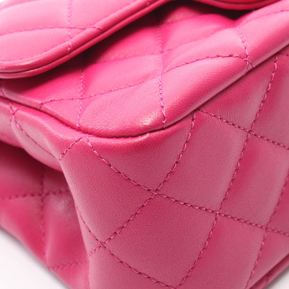 マトラッセ トップハンドル チェーンショルダーバッグ ラムスキン ピンクパープル ゴールド金具 シャネル バッグ CHANEL