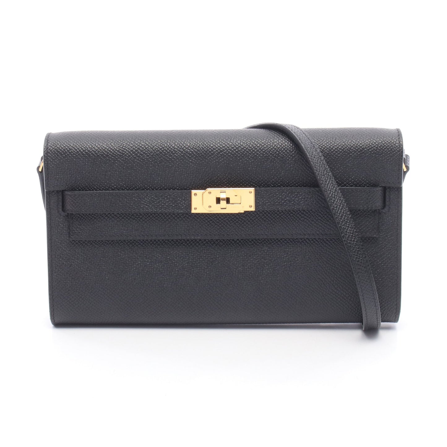 ケリートゥーゴー ショルダーウォレット ヴォーエプソン ブラック ゴールド金具 B刻印 エルメス バッグ HERMES