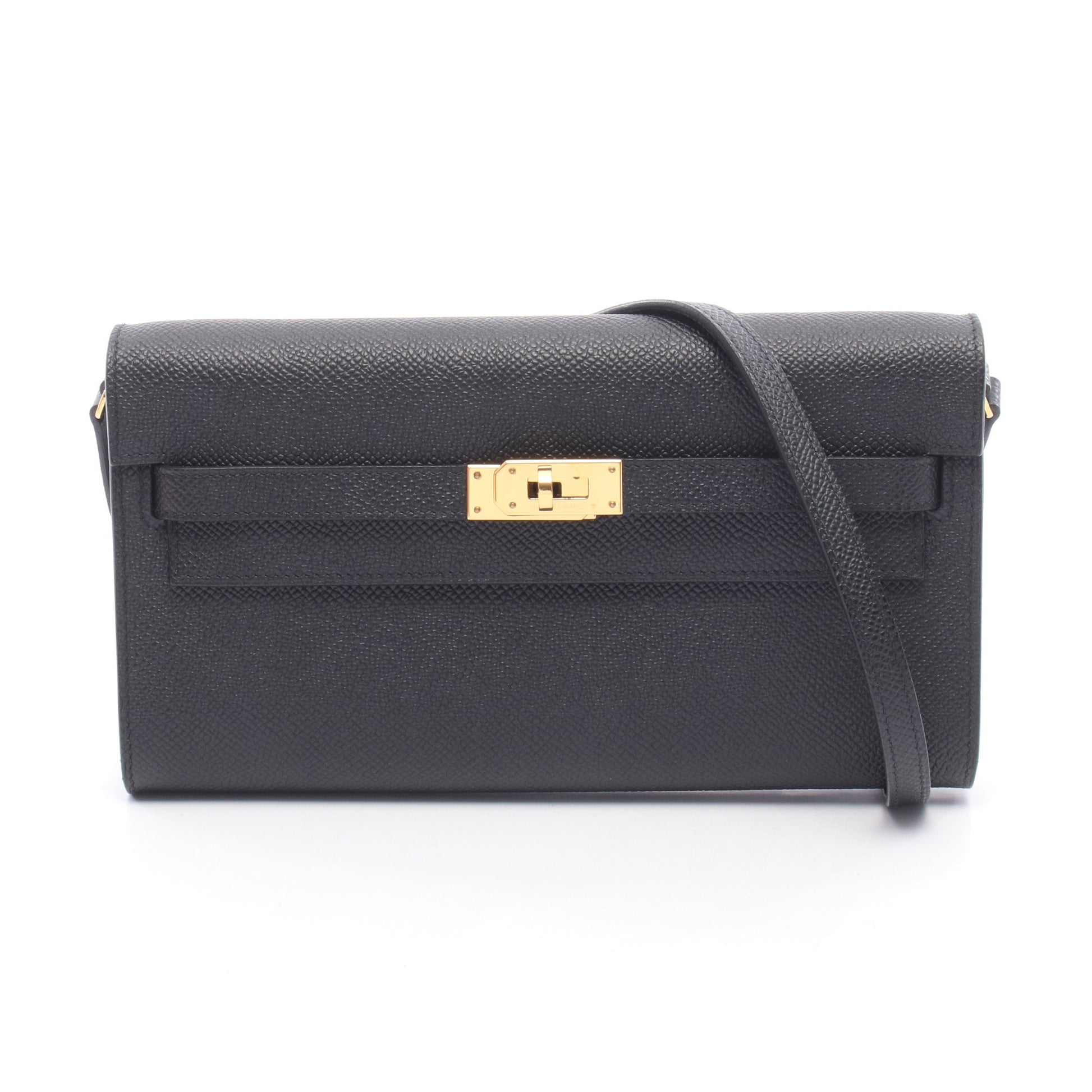 ケリートゥーゴー ショルダーウォレット ヴォーエプソン ブラック ゴールド金具 B刻印 エルメス バッグ HERMES