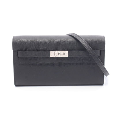 ケリートゥーゴー ショルダーウォレット ヴォーエプソン ブラック シルバー金具 K刻印 エルメス バッグ HERMES