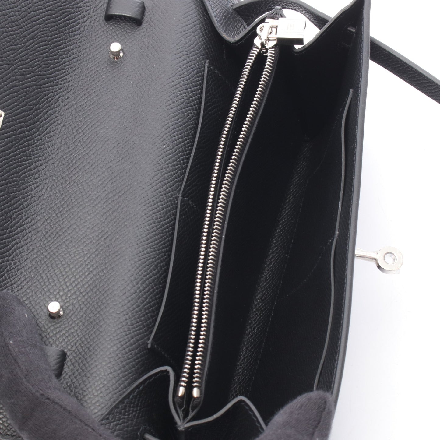 ケリートゥーゴー ショルダーウォレット ヴォーエプソン ブラック シルバー金具 K刻印 エルメス バッグ HERMES