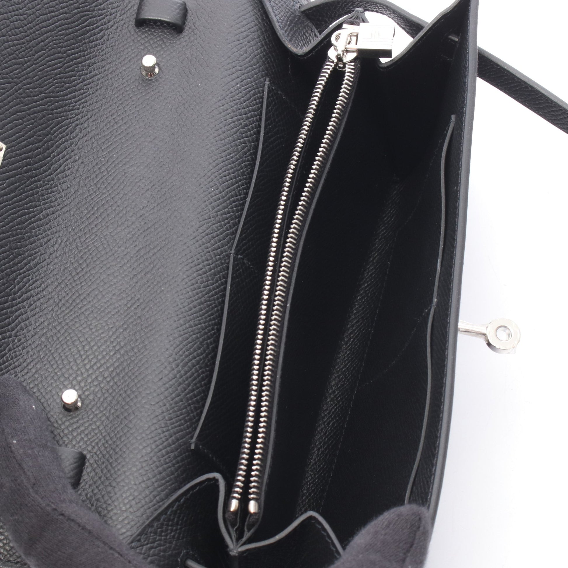 ケリートゥーゴー ショルダーウォレット ヴォーエプソン ブラック シルバー金具 K刻印 エルメス バッグ HERMES