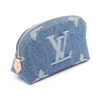 ポシェット コスメティックPM モノグラムデニム ポーチ デニム レザー ブルー ルイヴィトン 財布・小物 LOUIS VUITTON