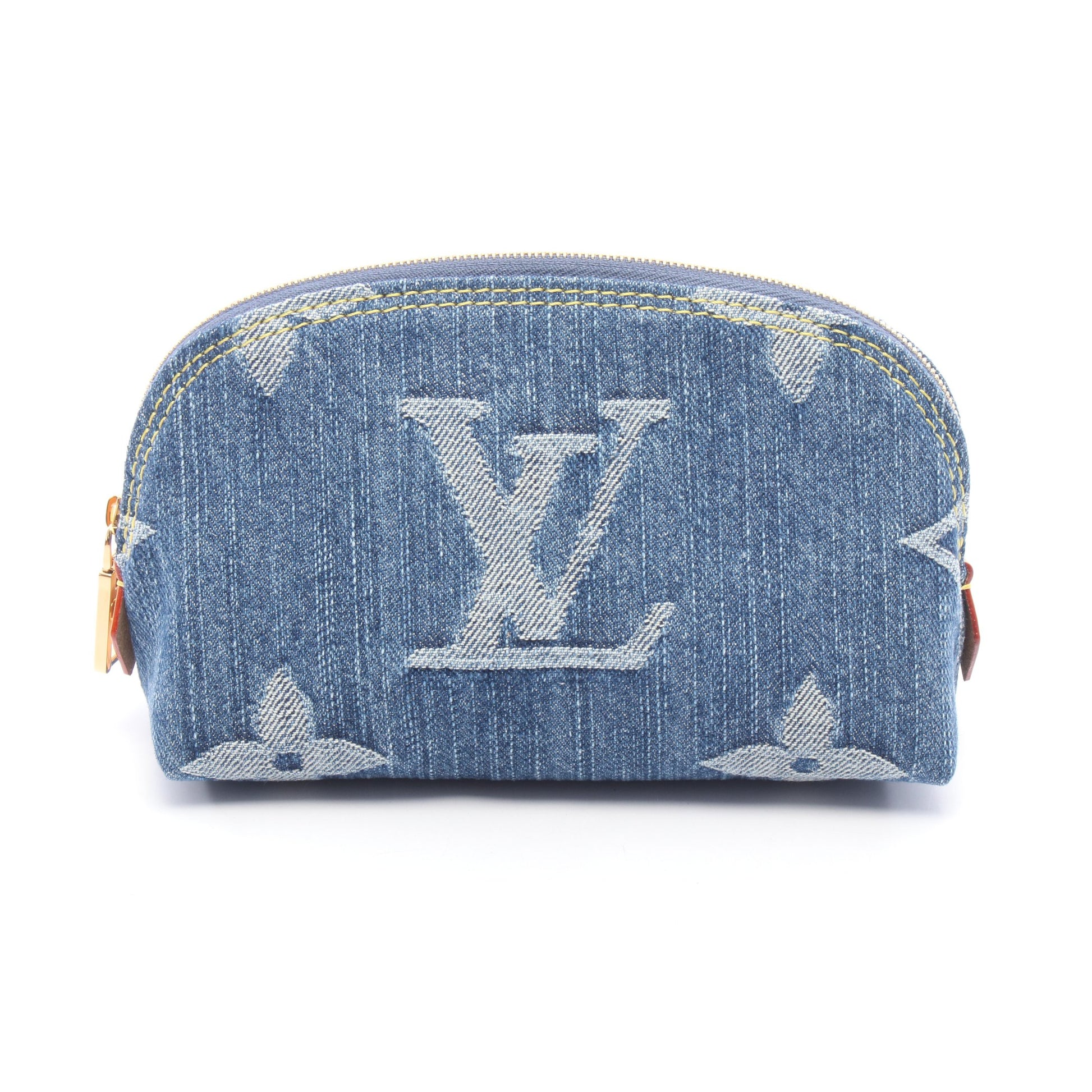 ポシェット コスメティックPM モノグラムデニム ポーチ デニム レザー ブルー ルイヴィトン 財布・小物 LOUIS VUITTON