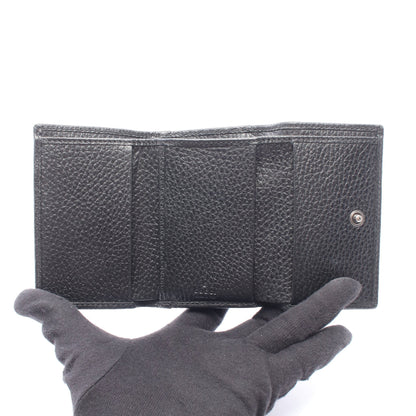 GGマーモント ミディアム ウォレット 三つ折り財布 レザー ブラック グッチ 財布・小物 GUCCI