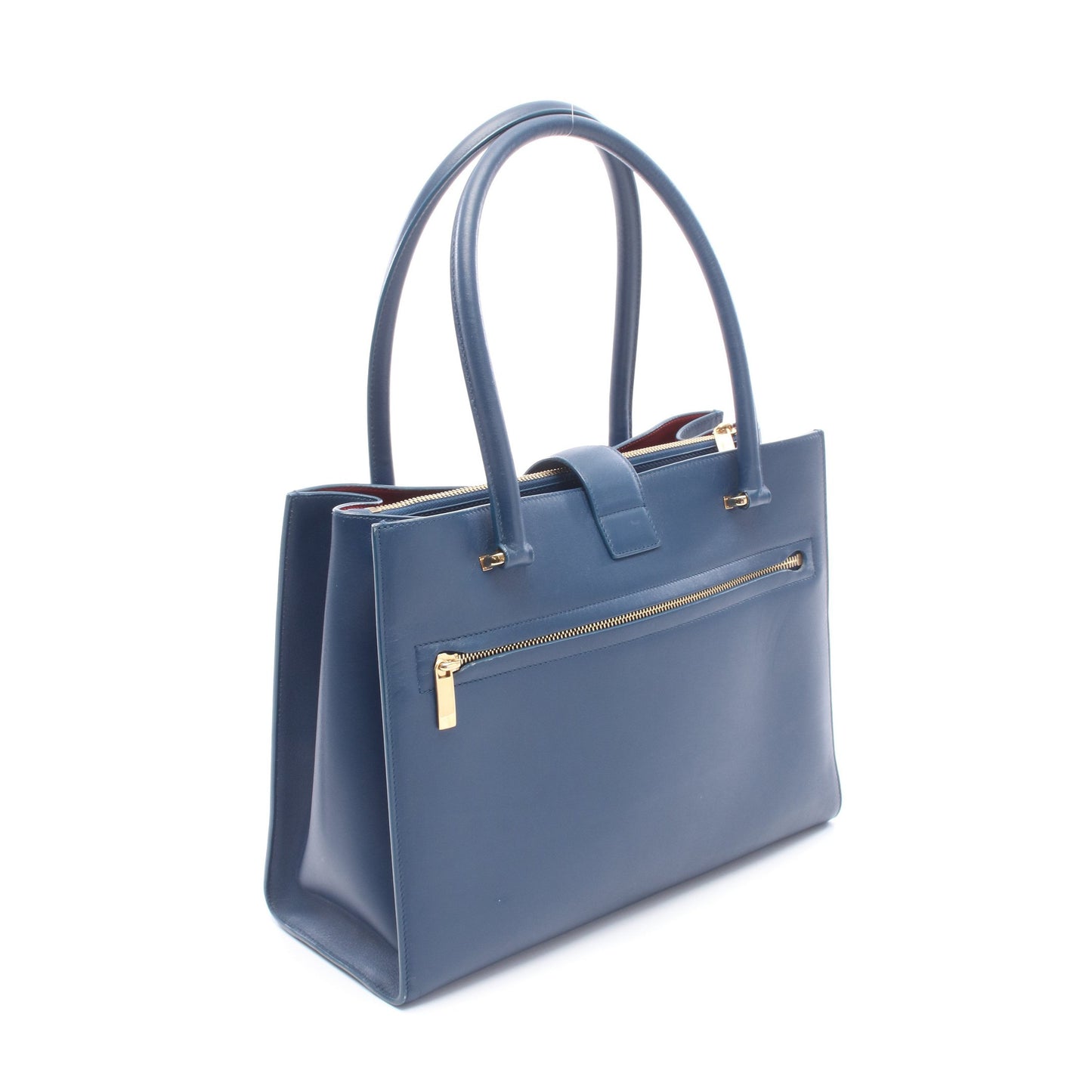 ガンチーニ ハンドバッグ トートバッグ レザー ブルー サルヴァトーレフェラガモ バッグ Salvatore Ferragamo