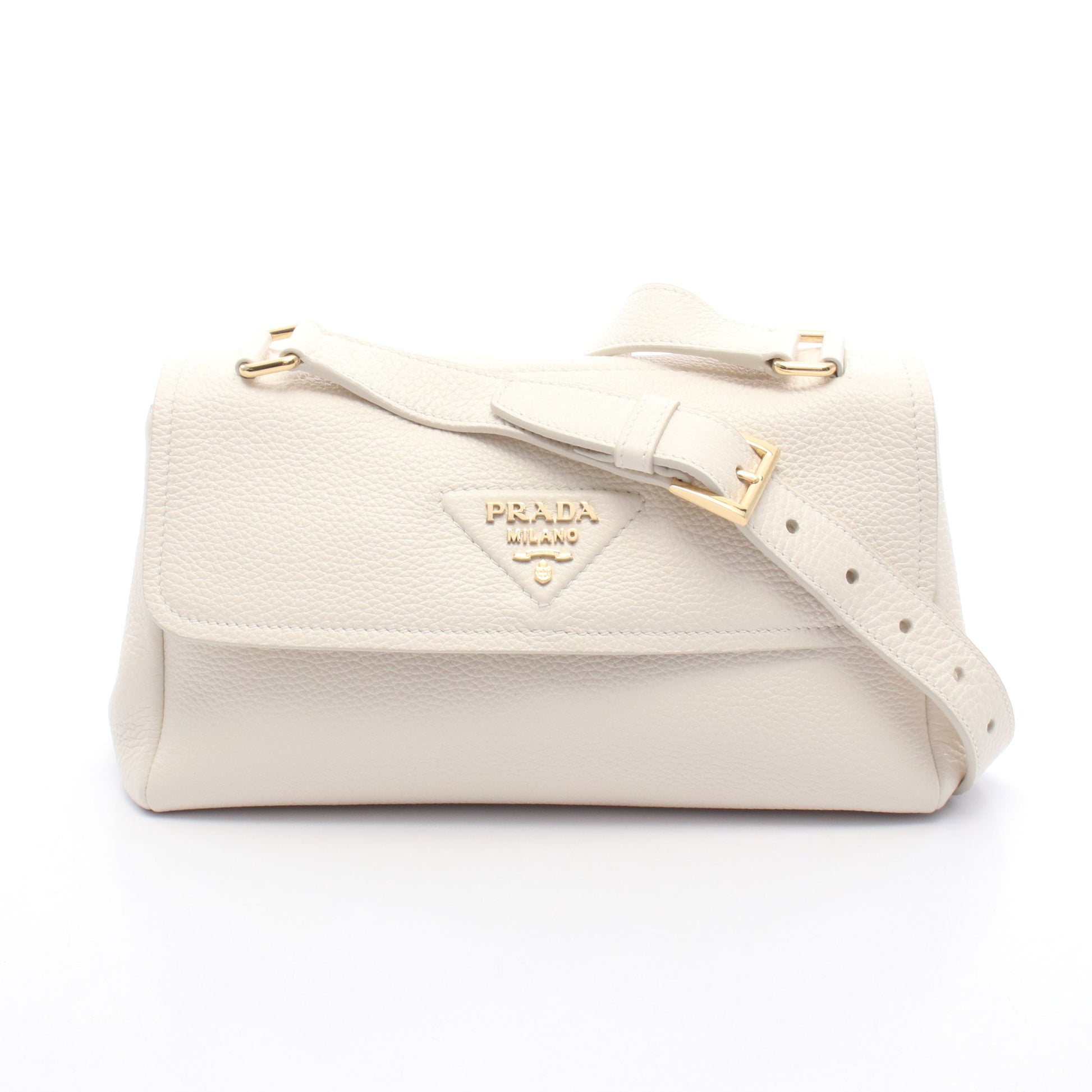 ヴィッテロダイノ ソフト ショルダーバッグ レザー ホワイト プラダ バッグ PRADA