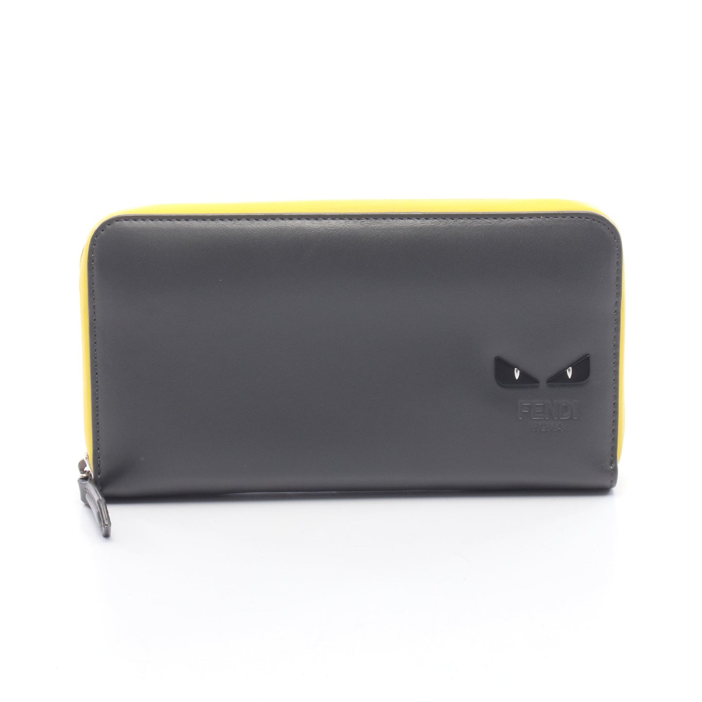 モンスター バグズアイ ラウンドファスナー長財布 レザー グレー イエロー フェンディ 財布・小物 FENDI