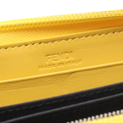 モンスター バグズアイ ラウンドファスナー長財布 レザー グレー イエロー フェンディ 財布・小物 FENDI