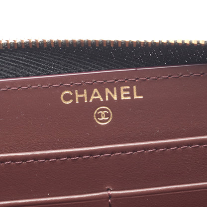 クラシック ロング ジップ ウォレット マトラッセ ラウンドファスナー長財布 キャビアスキン ブラック ゴールド金具 シャネル 財布・小物 CHANEL