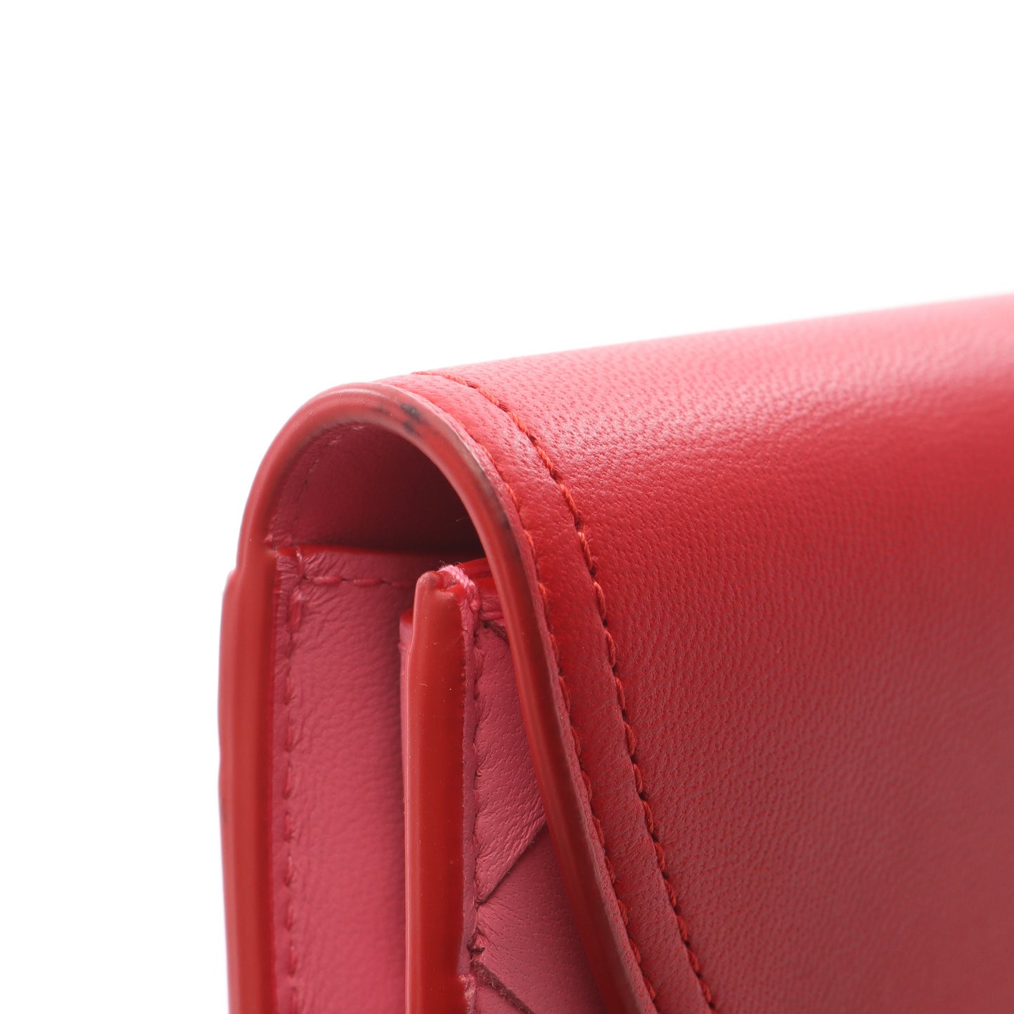 イントレチャート 二つ折り長財布 レザー レッド ピンク ボッテガヴェネタ 財布・小物 BOTTEGA VENETA