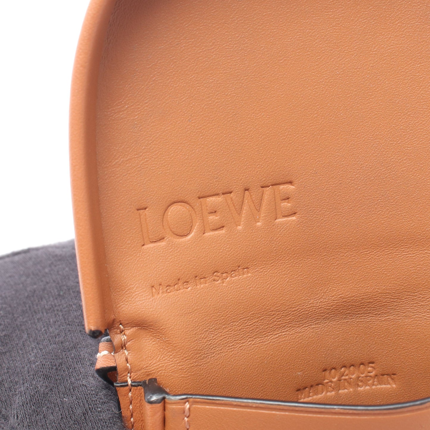 アナグラム ヒールポーチ ミニ ショルダーバッグ レザー ブラウン ロエベ バッグ LOEWE