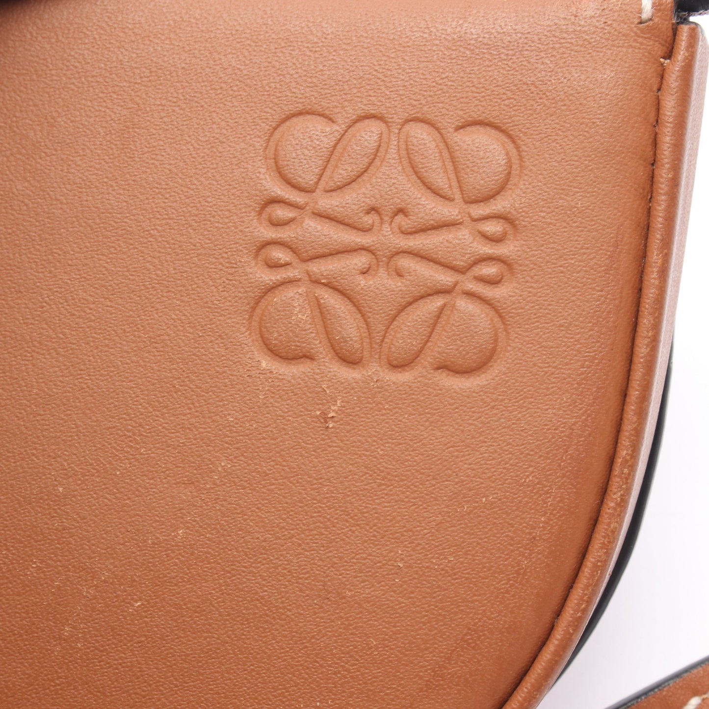 アナグラム ヒールポーチ ミニ ショルダーバッグ レザー ブラウン ロエベ バッグ LOEWE