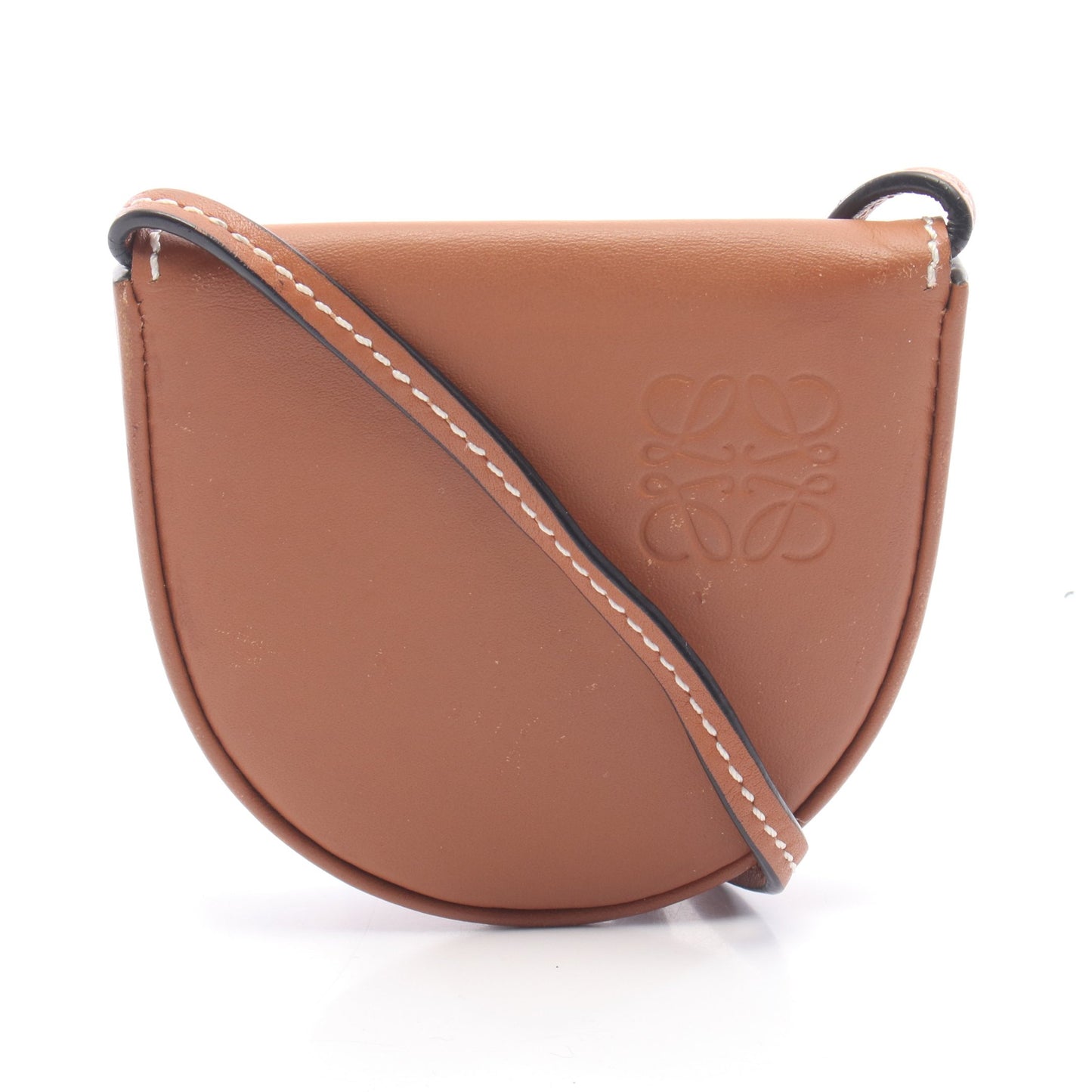 アナグラム ヒールポーチ ミニ ショルダーバッグ レザー ブラウン ロエベ バッグ LOEWE