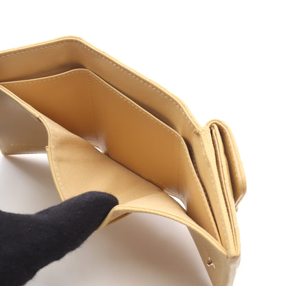 クラシック スモール フラップ ウォレット マトラッセ 三つ折り財布 キャビアスキン ベージュ ゴールド金具 シャネル 財布・小物 CHANEL