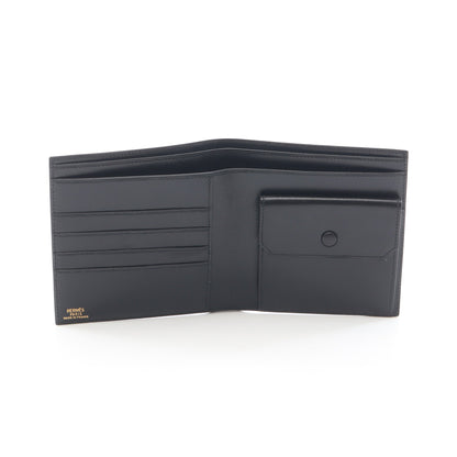 二つ折り財布 ボックスカーフ ブラック ○X刻印 エルメス 財布・小物 HERMES