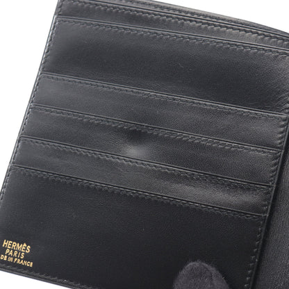 二つ折り財布 ボックスカーフ ブラック ○X刻印 エルメス 財布・小物 HERMES