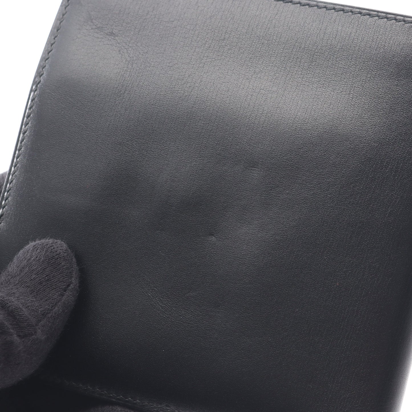 二つ折り財布 ボックスカーフ ブラック ○X刻印 エルメス 財布・小物 HERMES